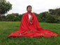 Handwoven Red Pure Himalayan Sheep Wool Meditation Shawl,Himalayan Prayer Blanket,Kullu Shawl,Ethnic Indian Shawl,Wool Prayer Wrap