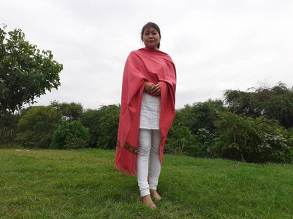 Handwoven Pink Pure Himalayan Sheep Wool Meditation Shawl,Himalayan Prayer Blanket,Kullu Shawl,Ethnic Indian Shawl,Wool Prayer Wrap