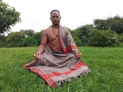Handwoven Pure Himalayan Sheep Wool Meditation Shawl,Himalayan Prayer Blanket,Kullu Shawl,Ethnic Indian Shawl,Wool Prayer Wrap
