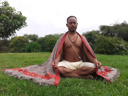 Handwoven Pure Himalayan Sheep Wool Meditation Shawl,Himalayan Prayer Blanket,Kullu Shawl,Ethnic Indian Shawl,Wool Prayer Wrap