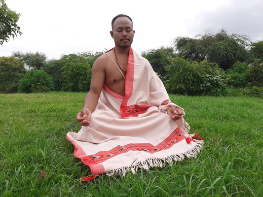 Handwoven Pure Himalayan Sheep Wool Meditation Shawl,Himalayan Prayer Blanket,Kullu Shawl,Ethnic Indian Shawl,Wool Prayer Wrap