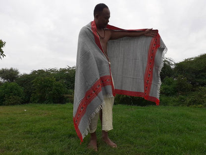 Handwoven Light Grey Pure Himalayan Sheep Wool Meditation Shawl,Himalayan Prayer Blanket,Kullu Shawl,Ethnic Indian Shawl,Wool Prayer Wrap
