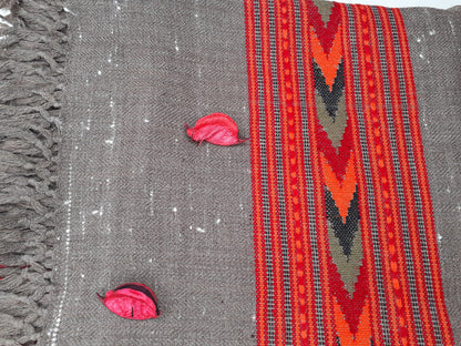 Handwoven Pure Himalayan Sheep Wool Meditation Shawl,Himalayan Prayer Blanket,Kullu Shawl,Ethnic Indian Shawl,Wool Prayer Wrap