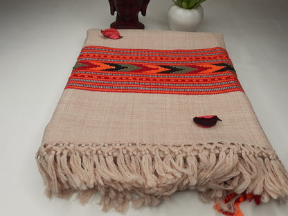 Handwoven Pure Himalayan Sheep Wool Meditation Shawl,Himalayan Prayer Blanket,Kullu Shawl,Ethnic Indian Shawl,Wool Prayer Wrap