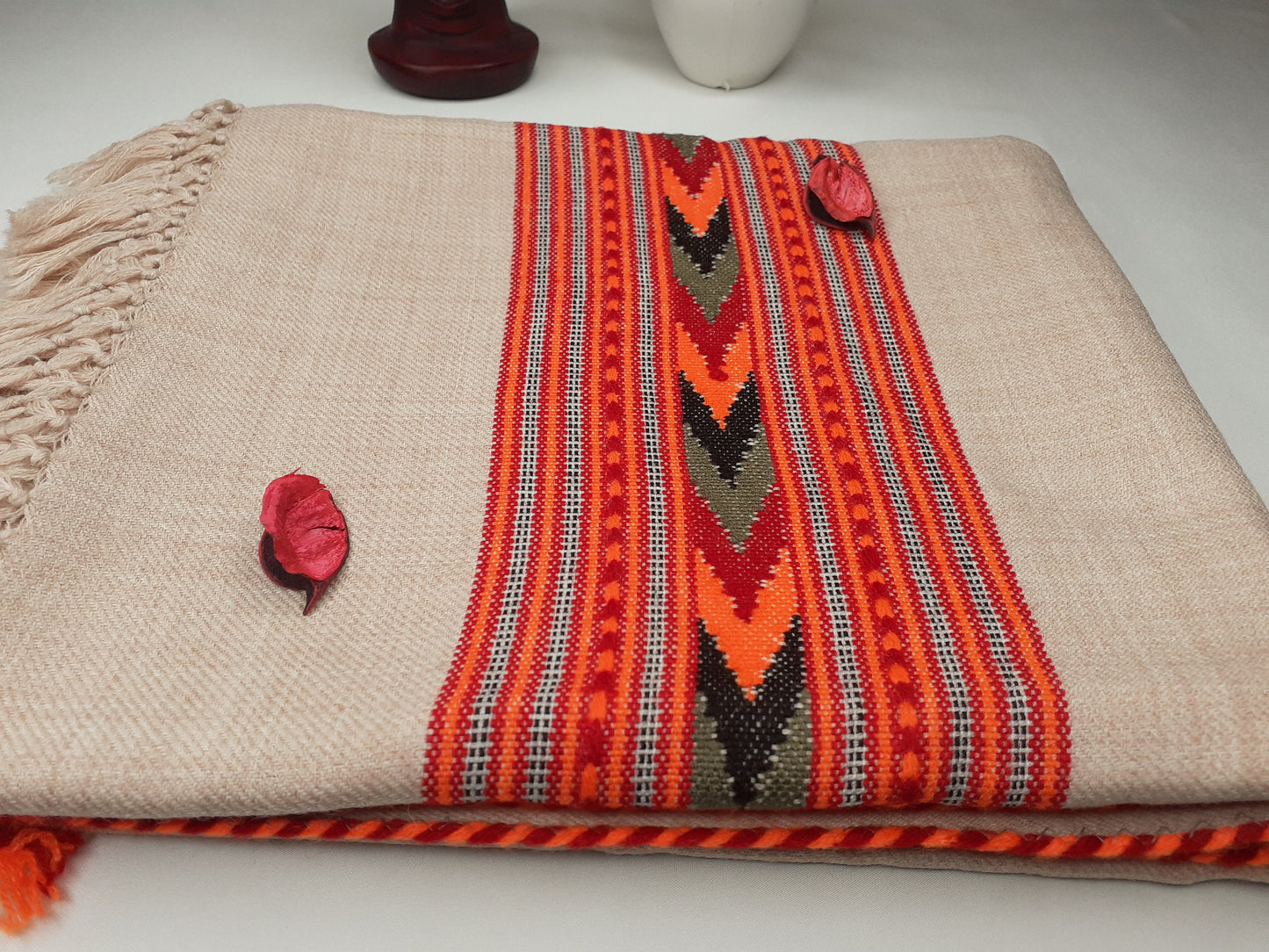 Handwoven Pure Himalayan Sheep Wool Meditation Shawl,Himalayan Prayer Blanket,Kullu Shawl,Ethnic Indian Shawl,Wool Prayer Wrap