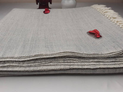 Handwoven Handspun Offwhite Himalayan Sheep Wool Meditation Shawl,Himalayan Prayer Blanket,Kullu Shawl,Ethnic Indian Shawl,Wool Prayer Wrap