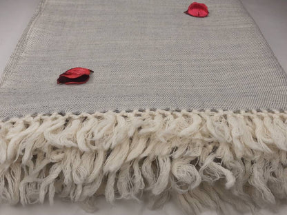 Handwoven Handspun Offwhite Himalayan Sheep Wool Meditation Shawl,Himalayan Prayer Blanket,Kullu Shawl,Ethnic Indian Shawl,Wool Prayer Wrap