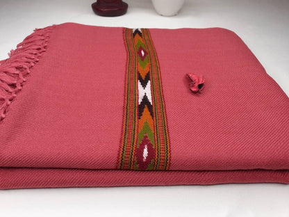 Handwoven Pink Pure Himalayan Sheep Wool Meditation Shawl,Himalayan Prayer Blanket,Kullu Shawl,Ethnic Indian Shawl,Wool Prayer Wrap