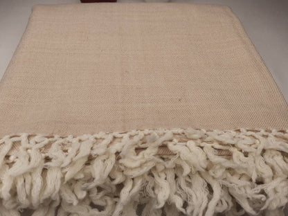 OMKARA Handwoven Beige Pure Himalayan Sheep Wool Meditation Shawl,Himalayan Prayer Blanket,Kullu Shawl,Ethnic Indian Shawl,Wool Prayer Wrap