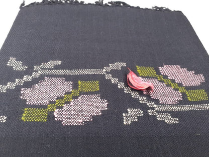 Handwoven Embroidered Black  Himalayan Sheep Wool Meditation Shawl,Himalayan Prayer Blanket,Kullu Shawl,Ethnic Indian Shawl,Wool Prayer Wrap