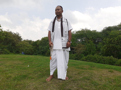 Indian Vedic Robes,Hare Krishna Robe,indian Ethnic Attair,Iskon Temple Dress,Indian Spiritual Dress,Mayapur Dham dhoti,Chaddar and Kurta Set