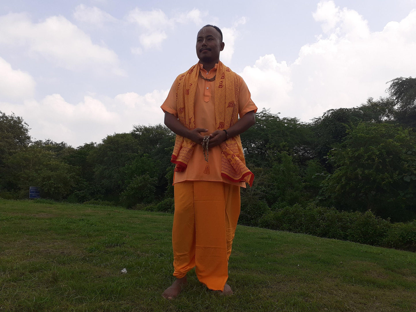Saffron Indian Vedic Robes,Hare Krishna Robe,indian Ethnic Attair,Iskon Temple Dress,Indian Spiritual Dress,Mayapur Dham Dress,Hindu Robes