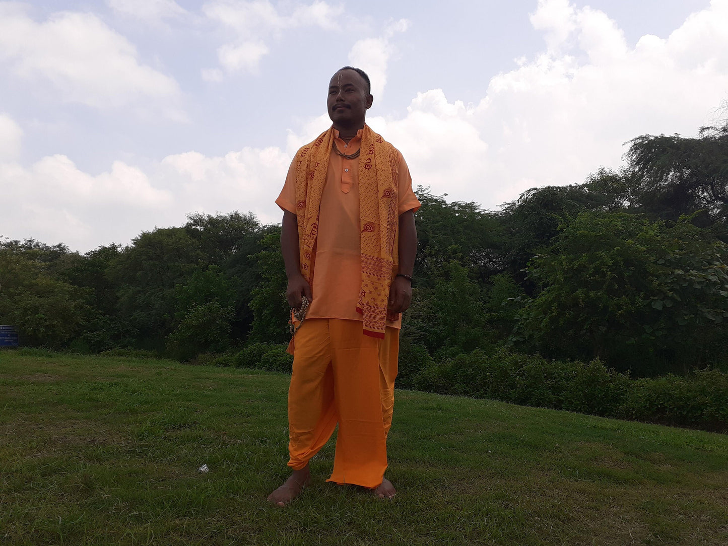 Saffron Indian Vedic Robes,Hare Krishna Robe,indian Ethnic Attair,Iskon Temple Dress,Indian Spiritual Dress,Mayapur Dham Dress,Hindu Robes