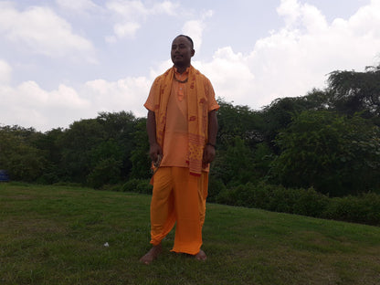 Saffron Indian Vedic Robes,Hare Krishna Robe,indian Ethnic Attair,Iskon Temple Dress,Indian Spiritual Dress,Mayapur Dham Dress,Hindu Robes