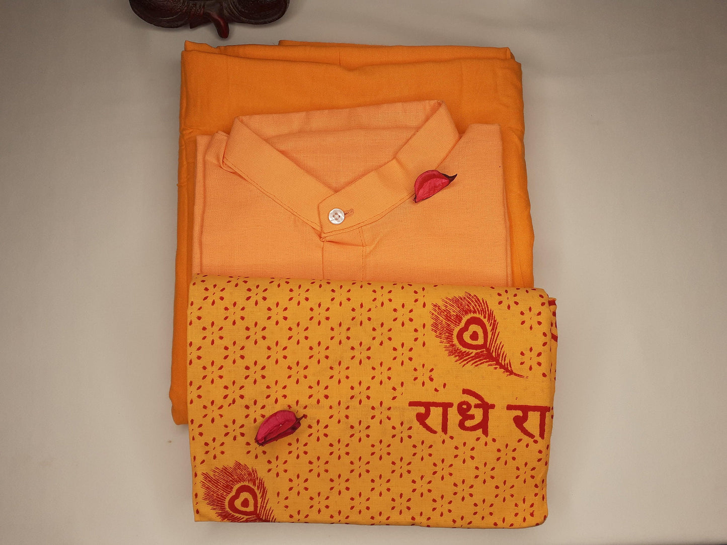 Saffron Indian Vedic Robes,Hare Krishna Robe,indian Ethnic Attair,Iskon Temple Dress,Indian Spiritual Dress,Mayapur Dham Dress,Hindu Robes