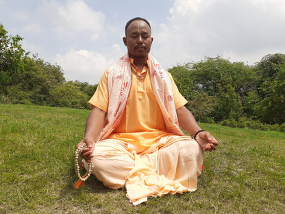 Indian Vedic Robes,Hare Krishna Robe,indian Ethnic Attair,Iskon Temple Dress,Indian Spiritual Dress,Mayapur Dham dhoti,Chaddar and Kurta Set