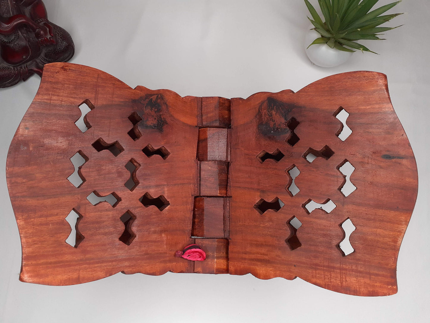 Premium Handcarved  Foldable Wooden Holy Scriptures Book Stand,Cover Case Wooden Holy Book Holder,Wooden Religious Item