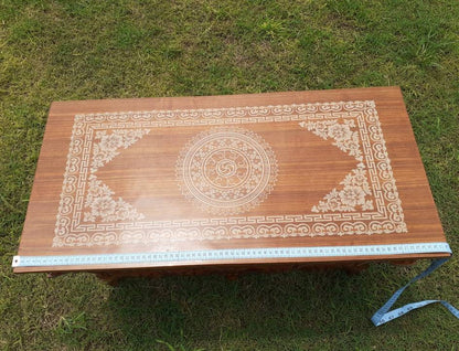 Handcarved Dragon Foldable Wooden Tibetan Buddhist Altar, Buddhist Prayer table,Tibetan Alter Table,Zen Shrine Table, Meditation Altar Table
