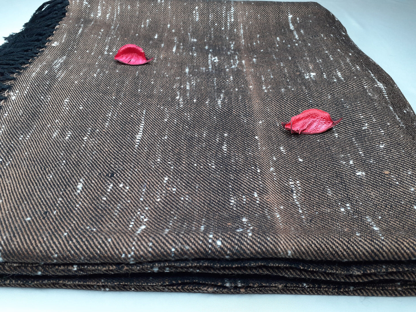 Handwoven Brown Pure Himalayan Sheep Wool Meditation Shawl,Himalayan Prayer Blanket,Kullu Shawl,Ethnic Indian Shawl,Wool Prayer Wrap
