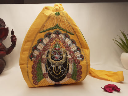 108 Beads Hand Knotted Tulasi Japa Mala,Hare Krishna Meditation Beads With Hand embroidered Lord Jagannath Japa Bag,Hare Krishna