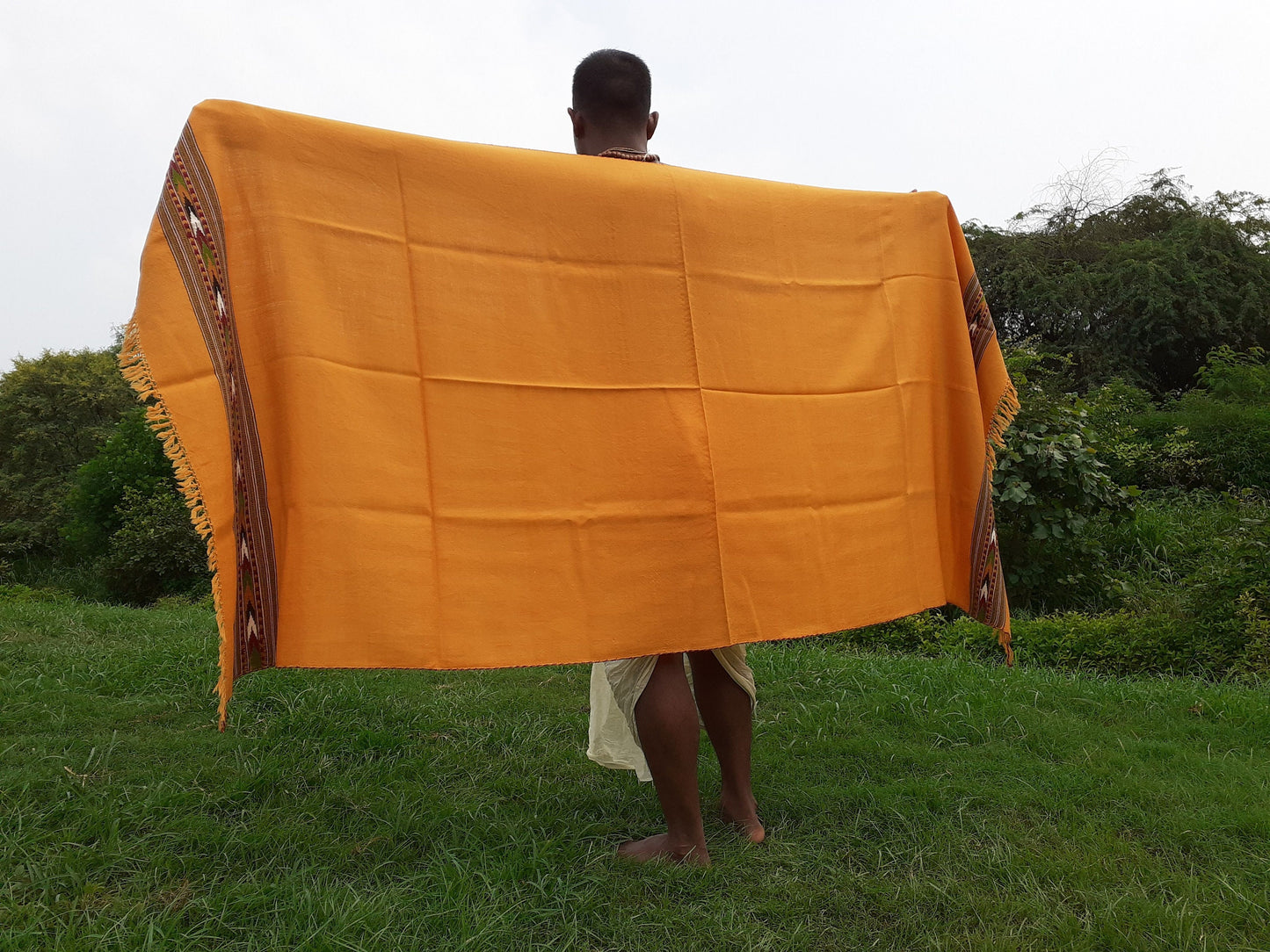 Handwoven Traditional Mustard Yellow Color Himalayan Sheep Wool Meditation Shawl,Ethnic Indian Wool Blanket,Himalayan Wool Wrap,,Kullu Shawl