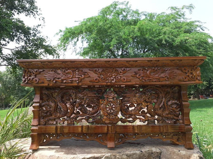 Handcarved Dragon Foldable Wooden Tibetan Buddhist Altar, Buddhist Prayer table,Tibetan Alter Table,Zen Shrine Table, Meditation Altar Table