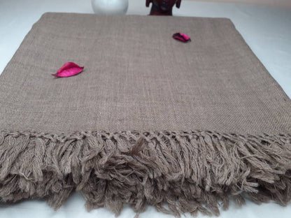 Handwoven Brown Pure Himalayan Sheep Wool Meditation Shawl,Himalayan Prayer Blanket,Kullu Shawl,Ethnic Indian Shawl,Wool Prayer Wrap