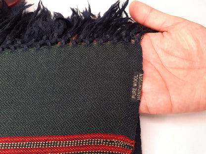 Handwoven Green Pure Himalayan Sheep Wool Meditation Shawl,Ethnic Indian Wool Scarf,Himalayan Wool Wrap,Handmade Indian Shawl,Kullu Shawl