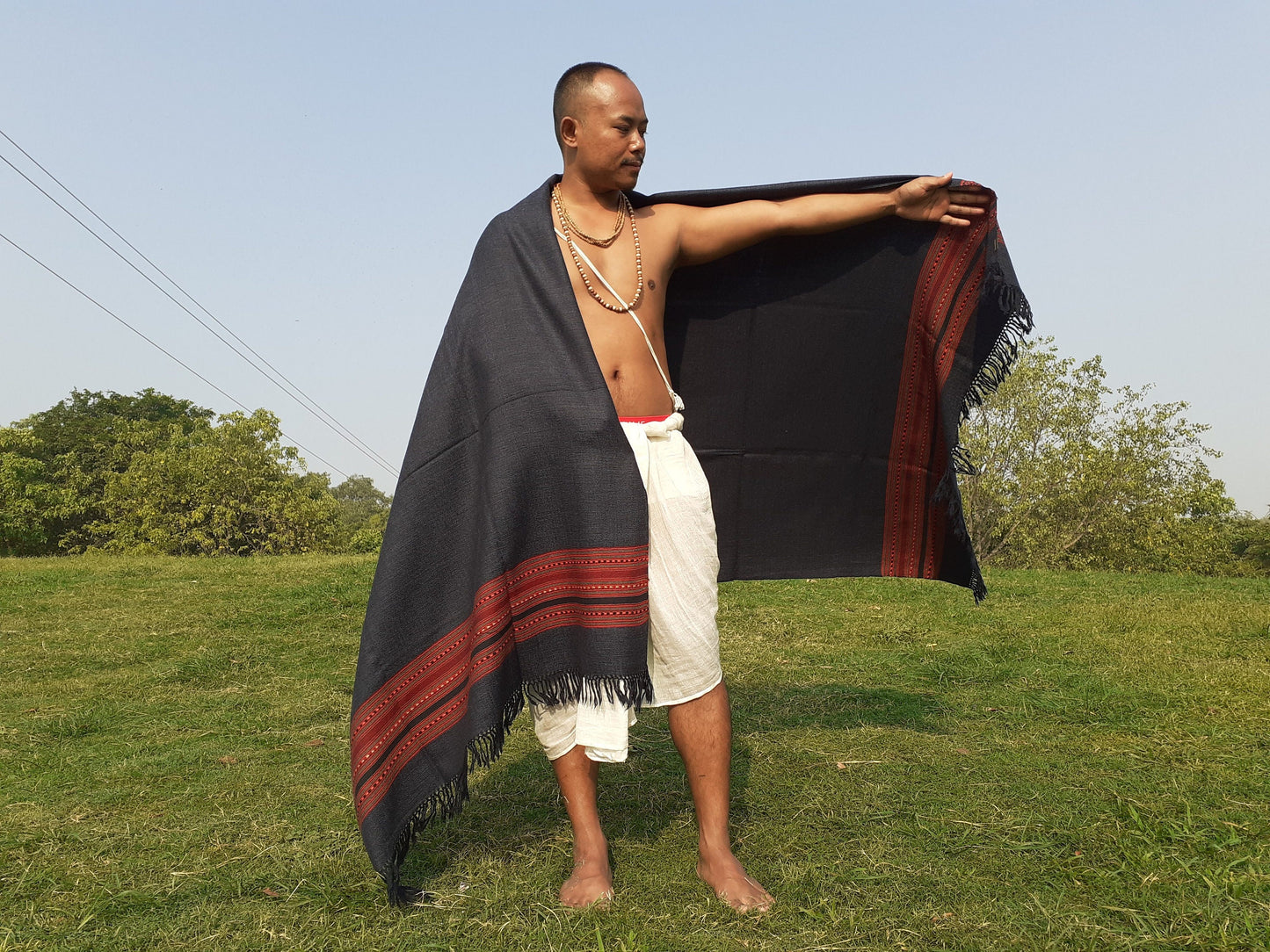 Grey Handwoven Pure Himalayan Sheep Wool Meditation Shawl Himalayan Wool Prayer Scarf,Ethnic Indian Wrap,Kullu Shawl