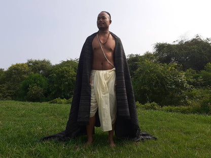 KALI X-Large Thick Black Handwoven Pure Himalayan Yak Wool Blanket,Yak Meditation Shawl,Tibetan Yak Wool Blanket,Ethnic Indian Yoga Yak Wrap