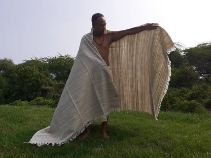 HIMALAYA X-Large Thick Heavy Offwhite Handwoven Himalayan Yak Wool Meditation Blanket,Tibetan Yak Wool Wrap,Tibetan Yak Wool Prayer Blanket