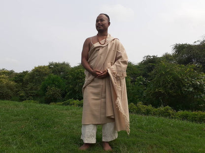 Handwoven Beige Pure Himalayan Sheep Wool Meditation Shawl,Himalayan Prayer Blanket,Kullu Shawl,Ethnic Indian Shawl,Wool Prayer Wrap
