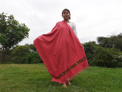 Handwoven Pink Pure Himalayan Sheep Wool Meditation Shawl,Himalayan Prayer Blanket,Kullu Shawl,Ethnic Indian Shawl,Wool Prayer Wrap