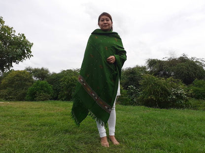 Handwoven Embroidered Pure Himalayan Sheep Wool Meditation Shawl,Himalayan Prayer Blanket,Kullu Shawl,Ethnic Indian Shawl,Wool Prayer Wrap