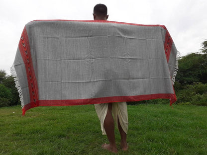 Handwoven Light Grey Pure Himalayan Sheep Wool Meditation Shawl,Himalayan Prayer Blanket,Kullu Shawl,Ethnic Indian Shawl,Wool Prayer Wrap
