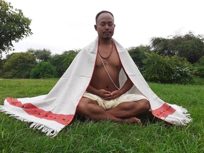 Handwoven Pure Himalayan Sheep Wool Meditation Shawl,Himalayan Prayer Blanket,Kullu Shawl,Ethnic Indian Shawl,Wool Prayer Wrap