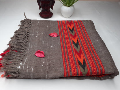 Handwoven Pure Himalayan Sheep Wool Meditation Shawl,Himalayan Prayer Blanket,Kullu Shawl,Ethnic Indian Shawl,Wool Prayer Wrap