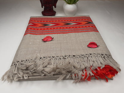 Handwoven Light Grey Pure Himalayan Sheep Wool Meditation Shawl,Himalayan Prayer Blanket,Kullu Shawl,Ethnic Indian Shawl,Wool Prayer Wrap