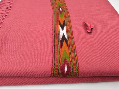 Handwoven Pink Pure Himalayan Sheep Wool Meditation Shawl,Himalayan Prayer Blanket,Kullu Shawl,Ethnic Indian Shawl,Wool Prayer Wrap