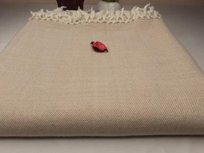 Handwoven Cream Pure Himalayan Sheep Wool Meditation Shawl,Himalayan Prayer Blanket,Kullu Shawl,Ethnic Indian Shawl,Wool Prayer Wrap