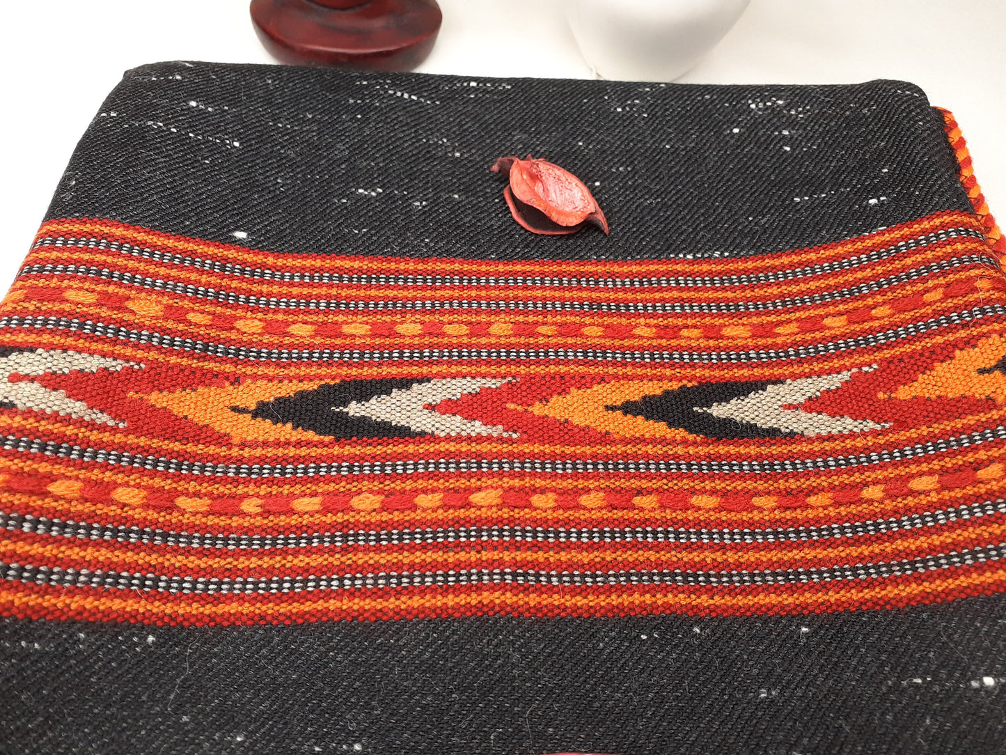Handwoven Black Pure Himalayan Sheep Wool Meditation Shawl,Himalayan Prayer Blanket,Kullu Shawl,Ethnic Indian Shawl,Wool Prayer Wrap
