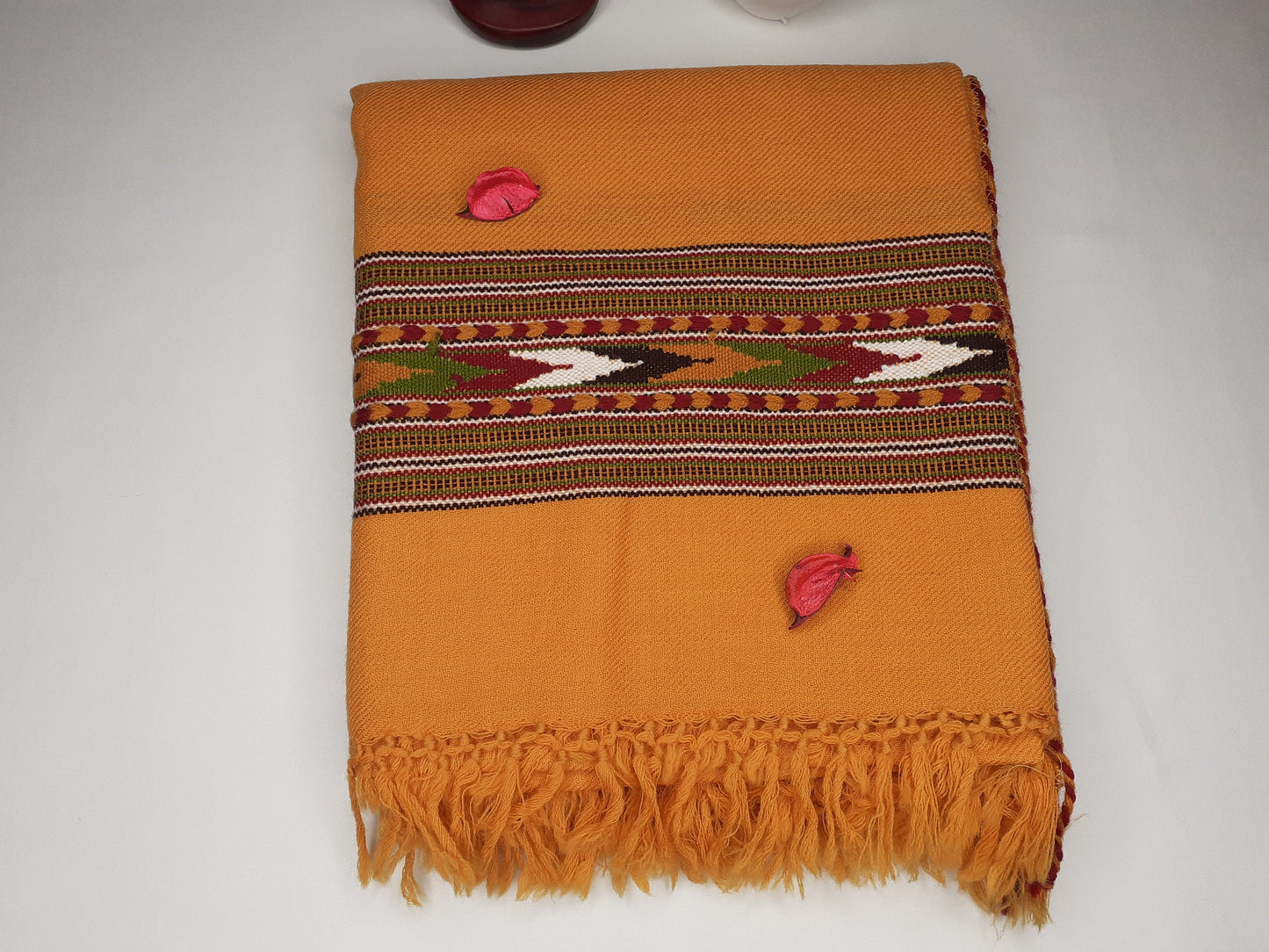 Handwoven Traditional Mustard Yellow Color Himalayan Sheep Wool Meditation Shawl,Ethnic Indian Wool Blanket,Himalayan Wool Wrap,,Kullu Shawl