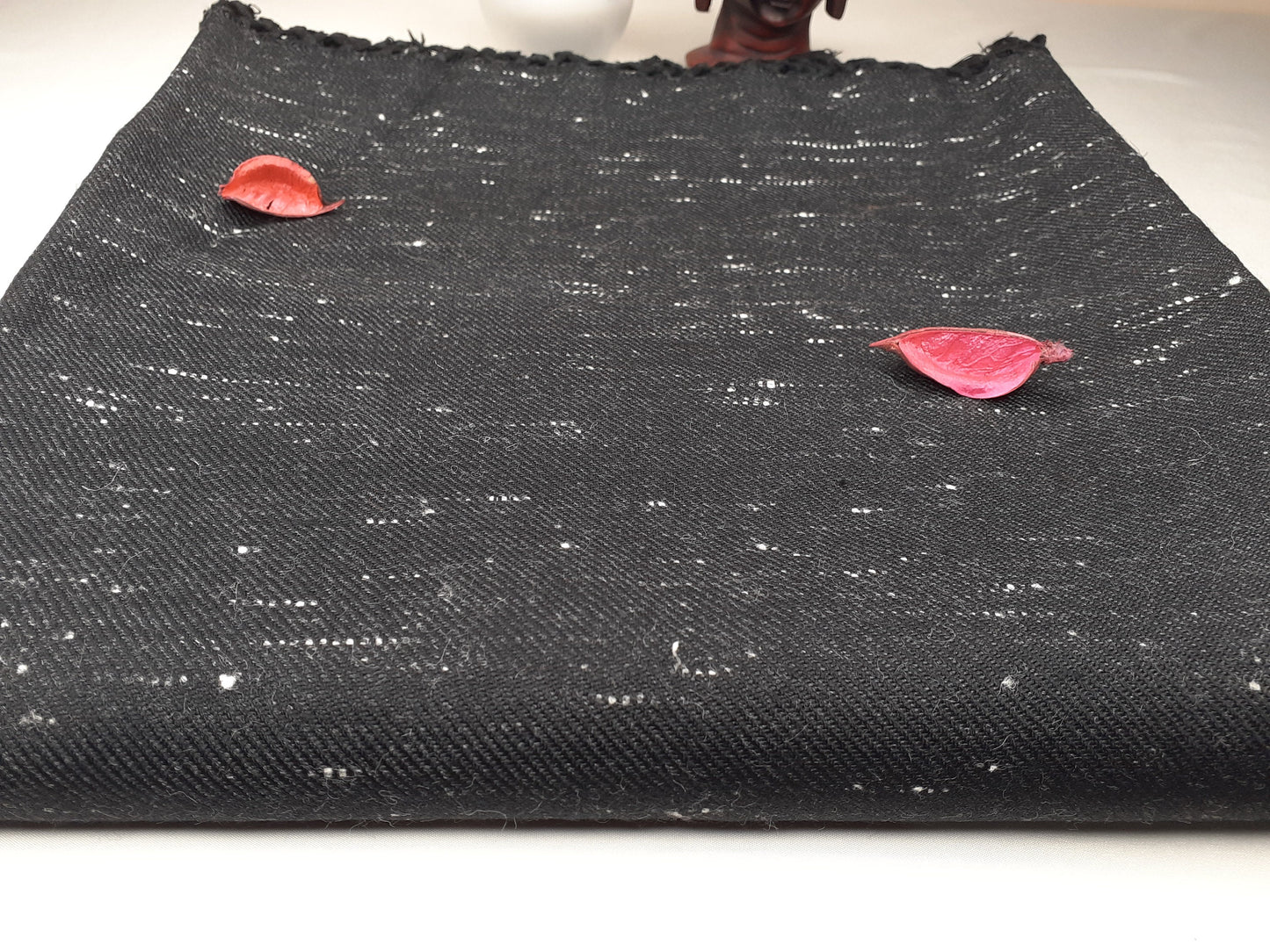 Handwoven Black Pure Himalayan Sheep Wool Meditation Shawl,Himalayan Prayer Blanket,Kullu Shawl,Ethnic Indian Shawl,Wool Prayer Wrap