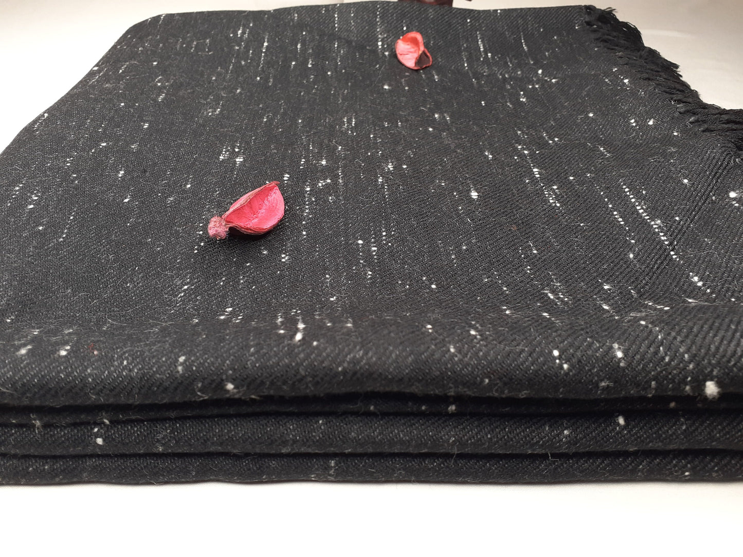Handwoven Black Pure Himalayan Sheep Wool Meditation Shawl,Himalayan Prayer Blanket,Kullu Shawl,Ethnic Indian Shawl,Wool Prayer Wrap