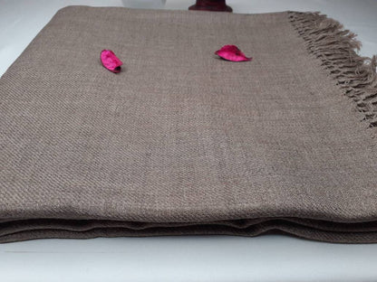Handwoven Brown Pure Himalayan Sheep Wool Meditation Shawl,Himalayan Prayer Blanket,Kullu Shawl,Ethnic Indian Shawl,Wool Prayer Wrap
