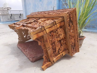 Large Handcarved Dragon Foldable Wooden Tibetan Buddhist Altar, Buddhist Prayer table,Tibetan Alter Table,Zen Shrine Table,Meditation Altar