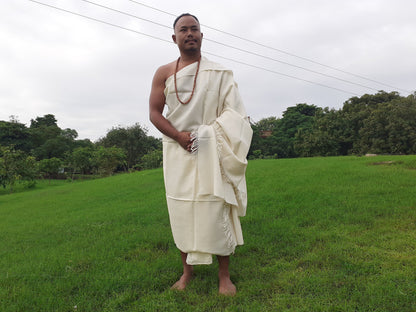 BRAHMA X-Large 'Yogi' Handwoven Pure Himalayan Sheep Wool Meditation Shawl,Himalayan Prayer Blanket,Himalayan Wool,Handmade Indian Yoga Wrap