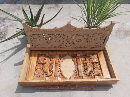Large Handcarved Dragon Foldable Wooden Tibetan Buddhist Altar, Buddhist Prayer table,Tibetan Alter Table,Zen Shrine Table,Meditation Altar