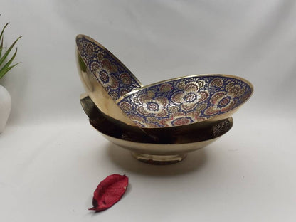 Decorative Handcrafted Floral Brass Ritual Prayer Offering Bowl,Handmade Brass Bowl  with Flower Embossed Design,Brass Altar Decor/Bowl