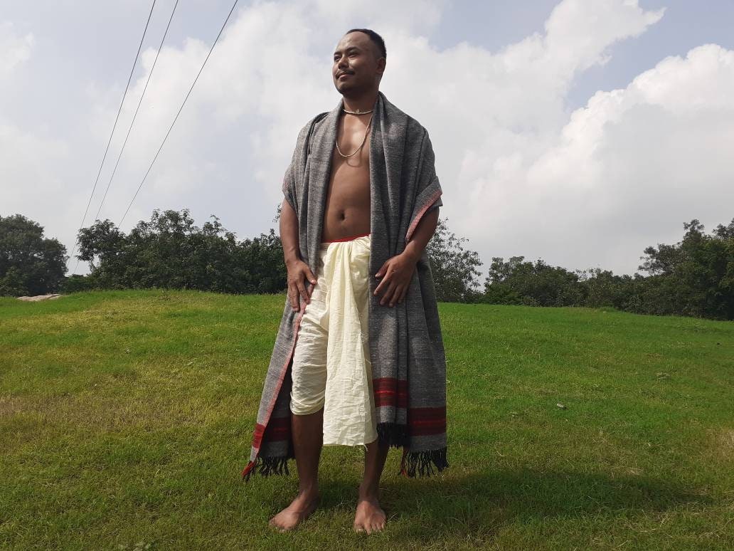 KEDARNATH X-Large Handwoven Pure Himalayan Yak Wool Prayer Blanket,Ethnic DesignYak Wool Meditation Shawl,Himalayan Yak Wool Prayer Wrap/Zen